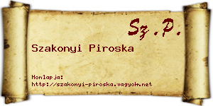 Szakonyi Piroska névjegykártya