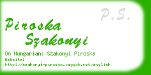 piroska szakonyi business card
